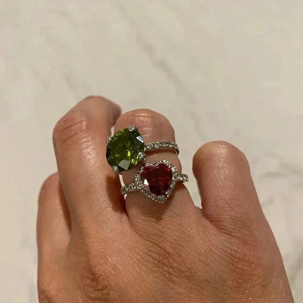 ❤️💚Two for One Sterling Silver Gem Stone Rings❤️💚
